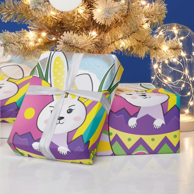 Funny Bunny Happy Easter Day Wrapping Paper (Holidays)