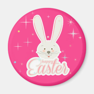 Funny Bunny Happy Easter Eggs Hunt Party Artwork Magnet