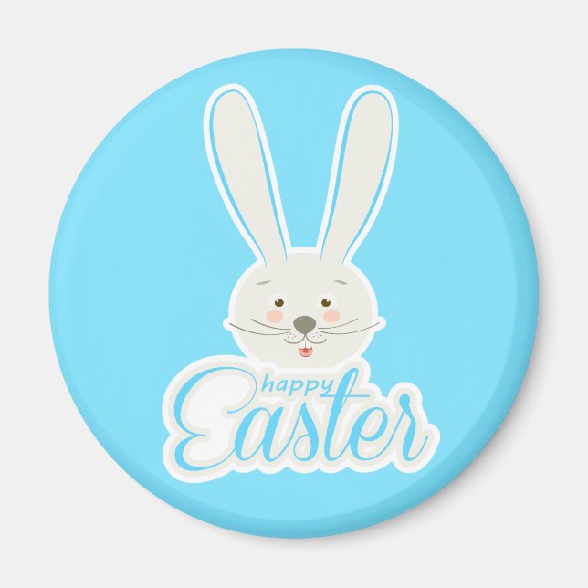 FUNNY BUNNY Happy Easter Eggs Hunt Party Cute Magnet (Front)