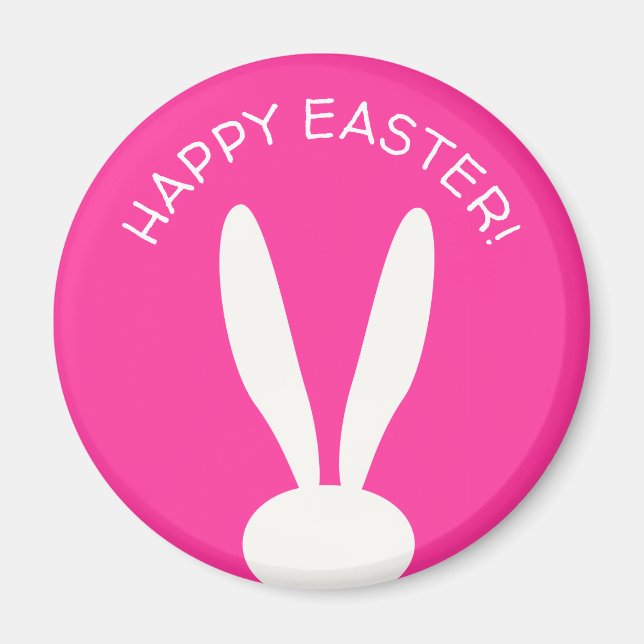 FUNNY BUNNY Hapy Easter Eggs Hunt Party Modern Mag Magnet (Front)
