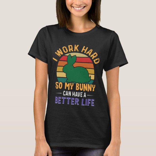 funny bunny lovers word art T-Shirt (Front)