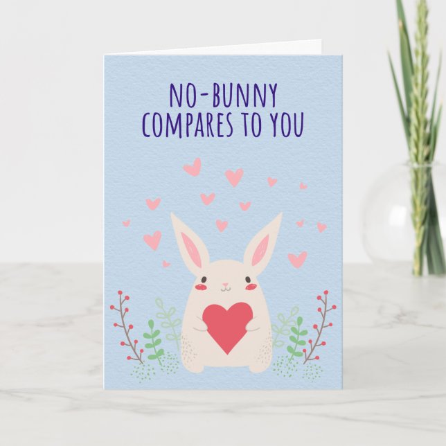 Funny Bunny Rabbit Valentine Card (Front)
