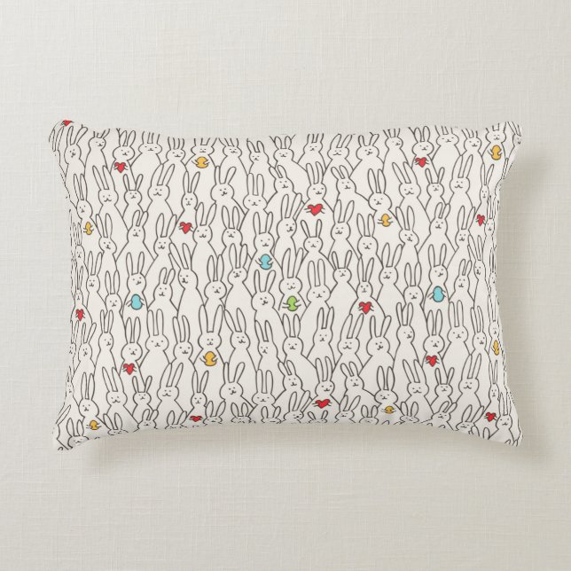 Funny bunny seamless pattern decorative cushion (Front)
