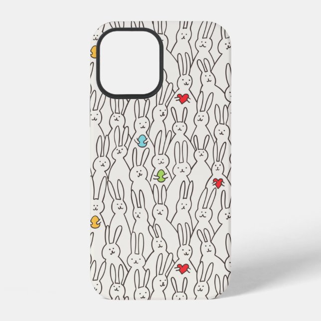 Funny bunny seamless pattern iPhone case (Back)