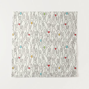 Funny bunny seamless pattern tapestry