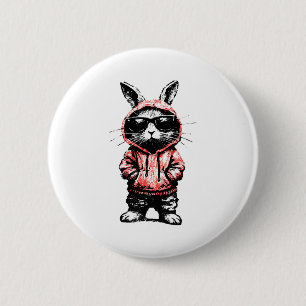 Funny Bunny Sungles Rabbit Lovers Easter Retro Tre 6 Cm Round Badge