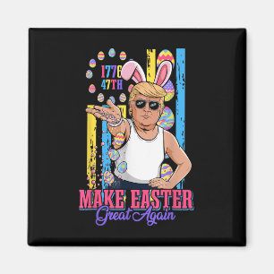 Funny Bunny Trump 47th Salt Bae Meme Make Easter G Magnet