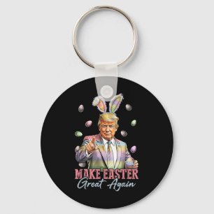 Funny Bunny Trump Make Easter Great Again Rabbit H Key Ring