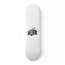 Funny Bunny with Skateboard – "All Day Skate" Text