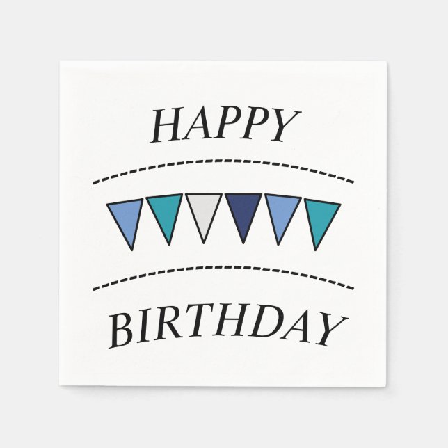 Funny Bunting Happy Birthday Napkin (Front)