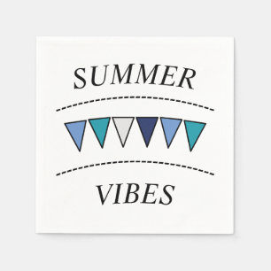 Funny Bunting Summer Vibes Square Sticker Napkin