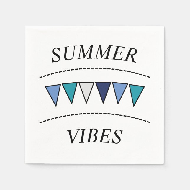 Funny Bunting Summer Vibes Square Sticker Napkin (Front)