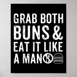 Funny Burger Bbq Men Gift Burger Lover Real Americ Poster