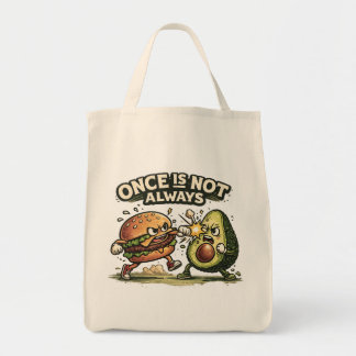 Funny Burger vs Avocado Tote Bag