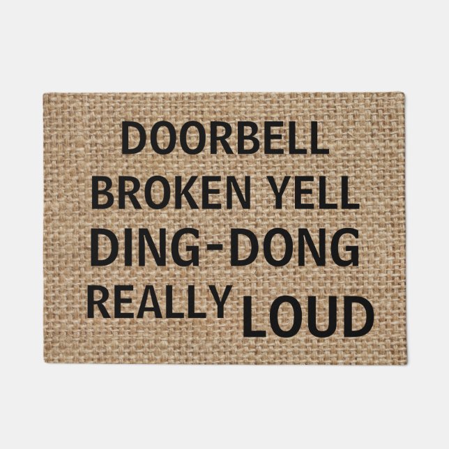 Funny Burlap Doormat (Front)
