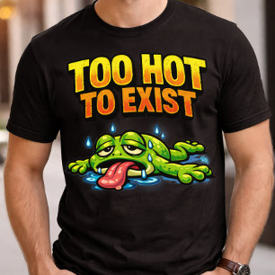 Funny Burnout Frog Too Hot To Exist Summer Vibes T-Shirt