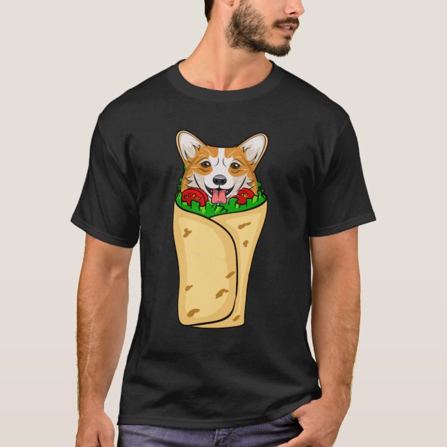 Funny Burrito Corgi Dog Mexico Sombrero Fiesta832 T-Shirt (Front)