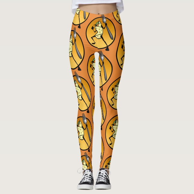 FUNNY BURRITO GRAPHIC PATTERN LEGGINGS (Front)
