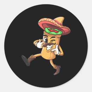 Funny Burrito Mexican Cinco De Mayo Fiesta Costume Classic Round Sticker