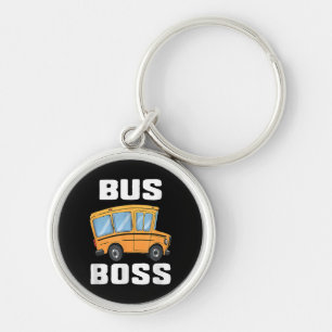 Funny Bus Boss School Bus Driver Key Ring