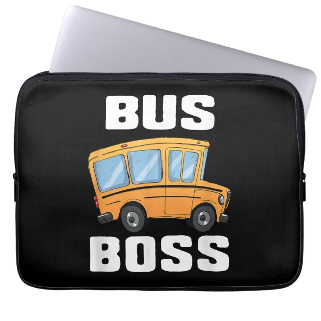 Funny Bus Boss School Bus Driver Laptop Sleeve (Front)