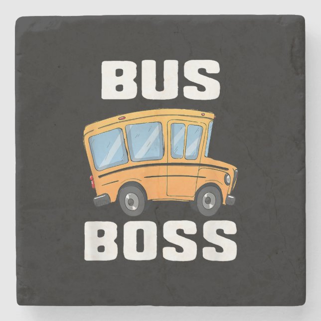 Funny Bus Boss School Bus Driver Stone Coaster (Front)