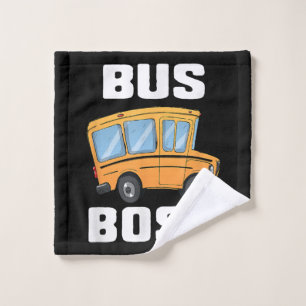 Funny Bus Boss School Bus Driver Wash Cloth