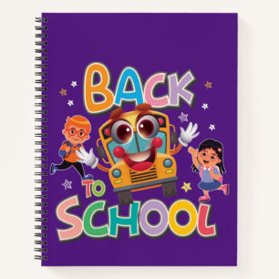 Funny Bus With Kids, Back To School Notebook