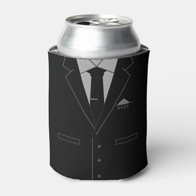 Funny Business Can Cooler Boss Gift Black Suit (Can Front)