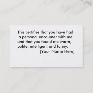 Funny Business Card