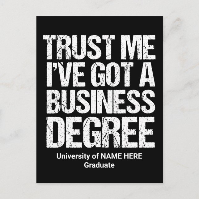 Funny Business School Graduation Custom College Postcard (Front)