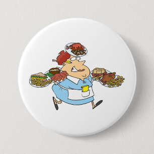 Funny Busy Waitress Overworked Server 7.5 Cm Round Badge