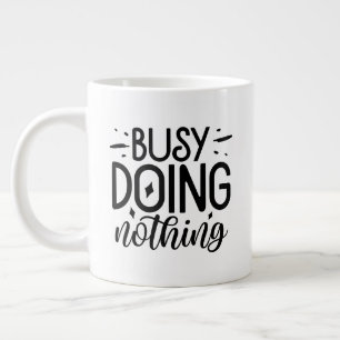 Funny busy word art large coffee mug
