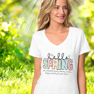 Funny But True Hello Spring V-Neck T-Shirt