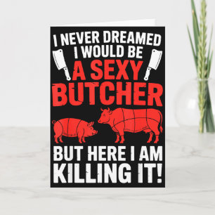 Funny Butcher Design For Men Women Butchery Meat B Card