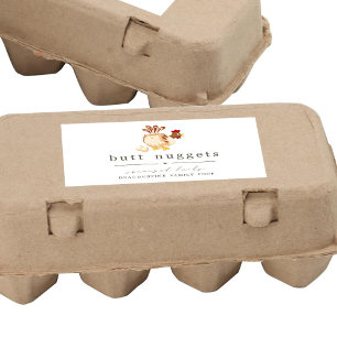 Funny Butt Nugget Farm Coop Egg Carton Label