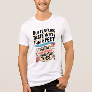 Funny Butterfly Fact   Whimsical Ice Cream & Toes  Tri-Blend Shirt