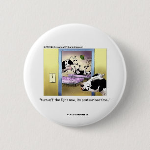 Funny Buttons: Cows: Pasteur Bedtime 6 Cm Round Badge