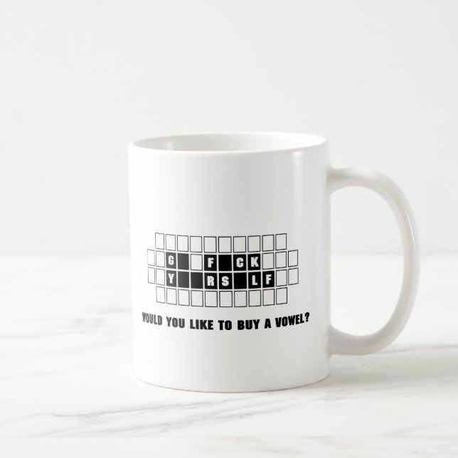 Funny buy a vowel coffee mug (Right)
