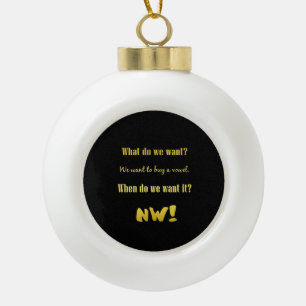 Funny Buy a Vowel — Now! Ceramic Ball Christmas Ornament