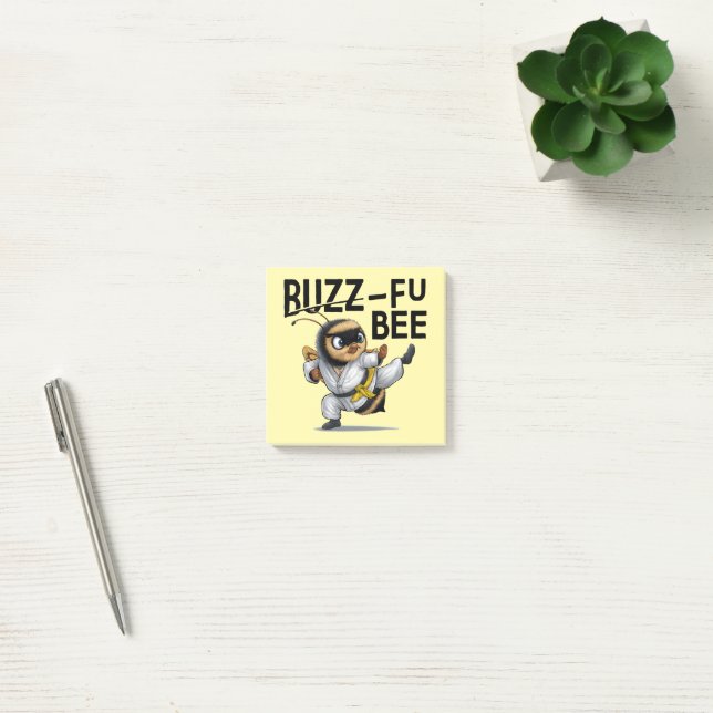 Funny Buzz-Fu Bee Martial Arts Post-It Notes (Office)