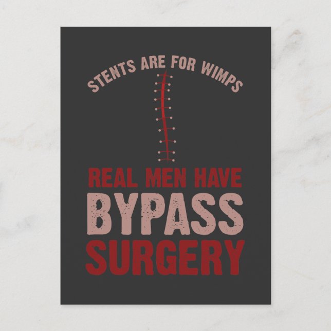 Funny Bypass Open Heart Surgery Recovery Gift Postcard (Front)