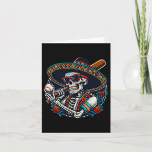 Funny Bysebyll Skeleton Mexican Sombrero Cool Cinc Card