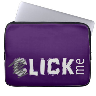 Funny (C)lick Me Ice Breaker Light Text Laptop Sleeve