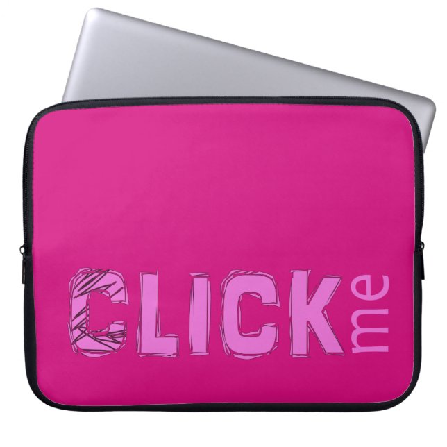 Funny (C)lick Me Ice Breaker Pink Laptop Sleeve (Front)