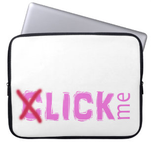Funny (C)lick Me Ice Breaker Pink with Red Cross Laptop Sleeve