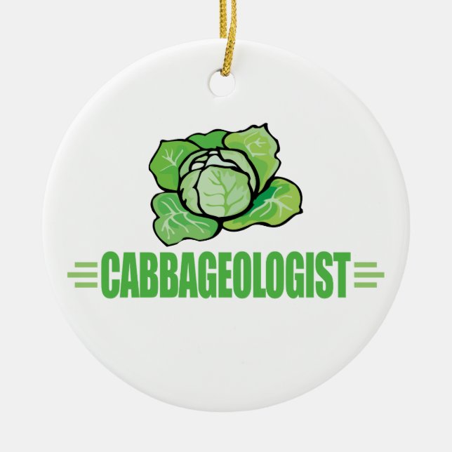 Funny Cabbage Lover Ceramic Tree Decoration (Front)