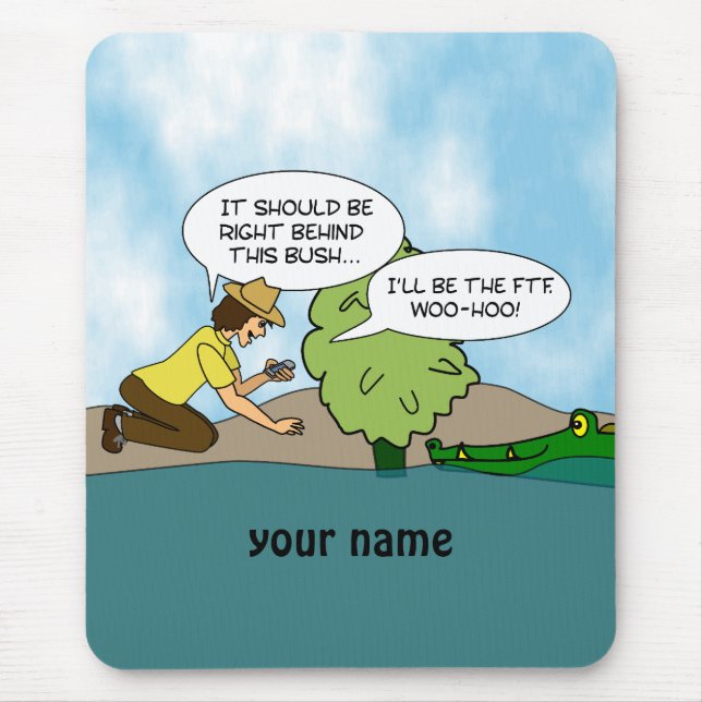 Funny Cache Geocaching Personalised Mouse Mat (Front)