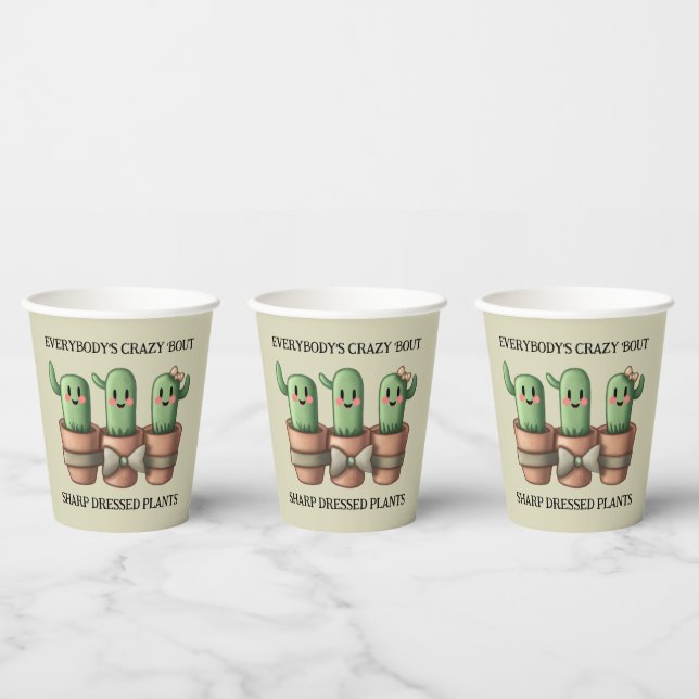 Funny Cacti Everybody's Crazy 'Bout Sharp ... Paper Cups (Multi)
