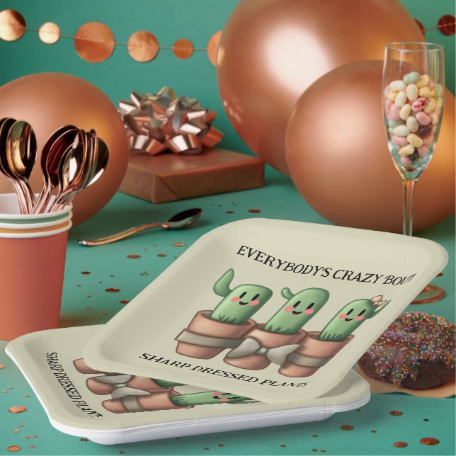 Funny Cacti Everybody's Crazy 'Bout Sharp ... Paper Plate (Multi)